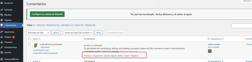 Como activar o desactivar los comentarios en páginas de WordPress