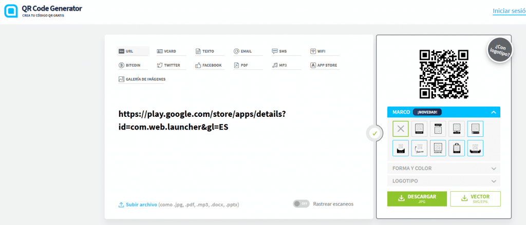 Cómo crear un código QR para enlazar a Google Play 3 APP LADEANA 02